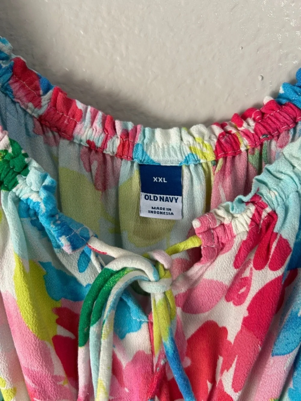 OLD NAVY Top Plus Size XXL Floral Rayon Tropical Beachy Stretchy Summer TC0374
